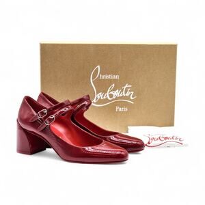 Christian Louboutin Miss Jane Leather Pumps 55mm Red EU 37 US 6.5 - NWB $945